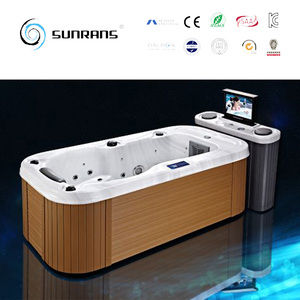 Sunrans Ruimtebesparend 1.95M Een Persoon Hot Tub Massage Spa Badkuip Met Waterval - Product Image 3