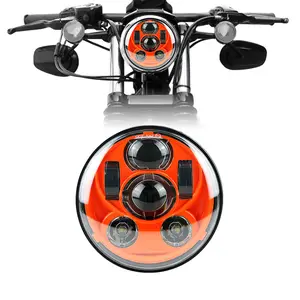 Kit de 5 luces led de 3/4 "para motocicleta, accesorios de 5,75 pulgadas, faro led de calavera para motocicleta