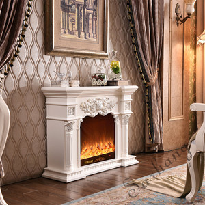 Cheminée électrique classique personnalisée avec télécommande, style moderne et sombre, insert pour salon intérieur, cheminée en bois, manteau de cheminée, flamme simulée - Product Image 3