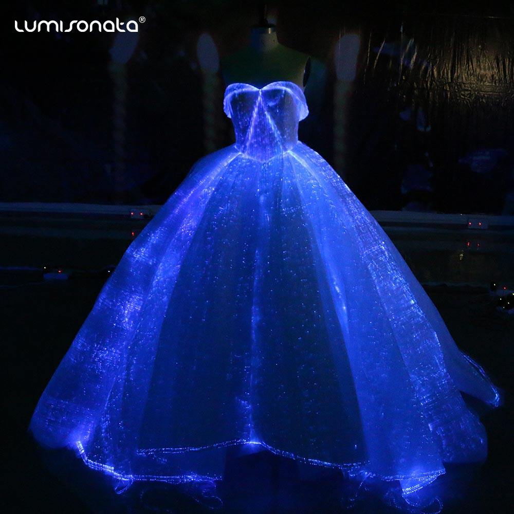 Prom Galaxy Light Up Dress Women's LED Luminous Fabric Evening