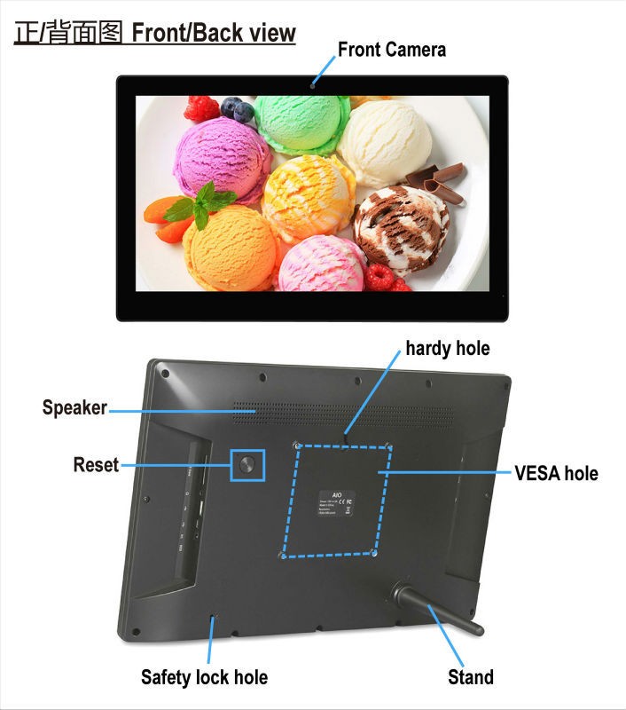 15.6 "IPS (7"-55 ") 1920*1080 пикселей WiFi/Сенсорный Экран/Датчик Движения/FCC/CE/ROHS/GS/UL Цифровая Фоторамка