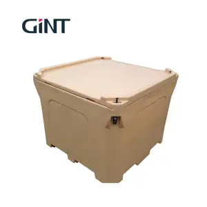 Caja enfriadora de hielo grande para pescado y marisco de 1000L, contenedor de pescado, cofre de helado para exteriores, caja enfriadora rotomoldeada