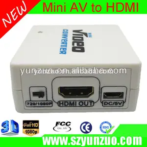 mini compuesto rca av cvbs a hdmi adaptador convertidor de dvd 720p 1080p av2hdmi nuevo
