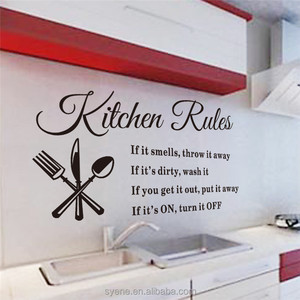 Mattonelle della parete della cucina adesivi 3d di arte citazioni regole cucina <span class=keywords><strong>lettere</strong></span> <span class=keywords><strong>per</strong></span> la cucina in camera autoadesivi della parete della decalcomania Del Vinile Autoadesivo smontabile Della Parete - Product Image 4