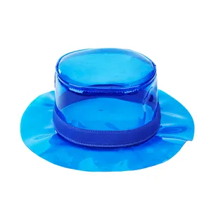 Chapéu de balde de chuva dobrável de plástico, personalizado, à prova d' água, pvc