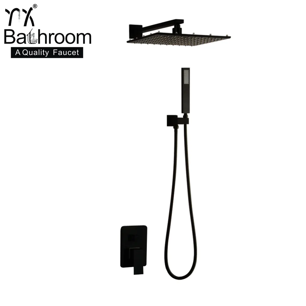 Luxury LED Dual Function Wall Mounted Rainfall Shower Set bathroom tapware Waterfall Shower Mixers bathroom taps faucet