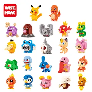 Fábrica 22 diferentes diy poke go micro bloco de plástico, brinquedo, anime, mini figuras