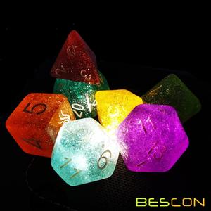 Set di Dadi Poliedrici Bescon Unicorns Rainbow Sparkled per D&D, Set di 7 Dadi Colorati per Giochi di Ruolo RPG - Product Image 4
