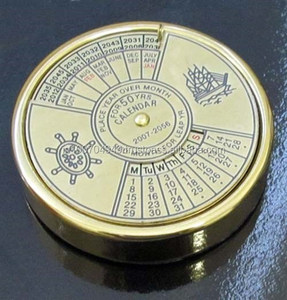 ทองเหลืองกระดาษแข็งน้ำหนักสก์ท็อป100ปีทะเลสไตล์โบราณ Calander ของขวัญรายการตกแต่งโต๊ะ - Product Image 1