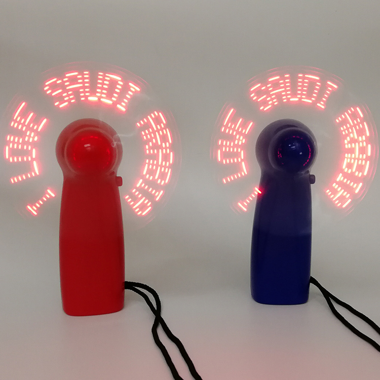 Рекламный подарок, цветной пластиковый портативный мини-вентилятор с логотипом на заказ, светодиодный вентилятор для сообщений