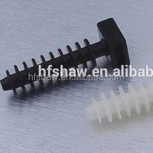 Attaches de câbles en nylon 66 industriel blanc/noir 8 mm/10 mm, fixation murale à enfoncer avec système de gestion des câbles - Product Image 3