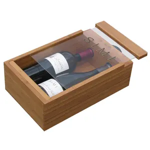 Caja de embalaje de vino antigua de madera al por mayor de soporte de vino personalizado de gran venta 2024 - Product Image 1