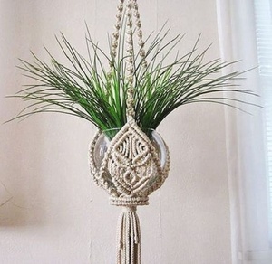 Cintre carré scandinave fait main en macramé avec tissu 100% coton Design unique de la décoration intérieure indienne - Product Image 2