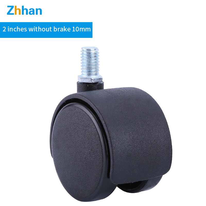 Регулируемый 2 дюймов 10 мм блеадь винт черный нейлон пластиковый поворотный двойной стул колесиках регулировочные ножки для мебели