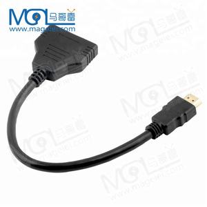 30CM 24k placcato in oro 1 in <span class=keywords><strong>2</strong></span> Out <span class=keywords><strong>HDMI</strong></span> a <span class=keywords><strong>HDMI</strong></span> Splitter cavo <span class=keywords><strong>adattatore</strong></span> per HDTV - Product Image 5