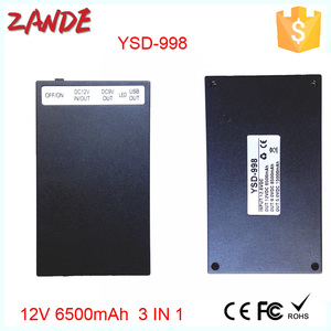 YSD-998 12V 6500MAh 9V 8500MAh 5V 15000MAh 3 Trong <span class=keywords><strong>1</strong></span> Đen Li-ion Sạc Pin Với Trường Hợp Màu Đen Cho CCTV Máy Ảnh - Product Image 2