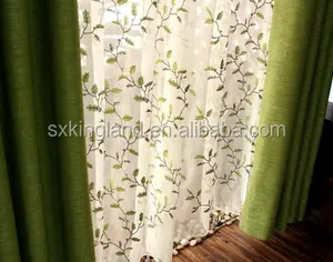 Special Design Sheer Voile Embroidery Curtain Fabric In Keqiao Supplier