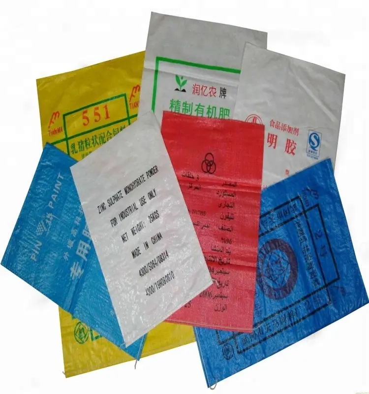 100 kg China pp Polypropylen billige Rafia gewebte Säcke Taschen aus Asien