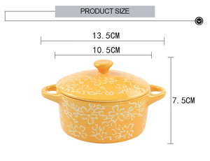 Mini Cute Ceramic Baking Pot Kitchen Oven Safe Bakeware Sets <strong>Casserole</strong> <strong>Dish</strong> Creme Brulee Ramekins <strong>Pumpkin</strong> Soup Bowl With Lid - Product Image 4