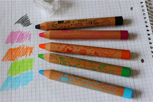 Non toxique jumbo crayons en bois avec feuille <span class=keywords><strong>de</strong></span> transfert à chaud <span class=keywords><strong>de</strong></span> conception d'impression pour bureau et école enfants jumbo-boisé- <span class=keywords><strong>cire</strong></span>-crayons - Product Image 2