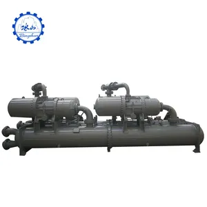 חצי הרמטי בורג נופל סרט R404a מים chiller יחידה