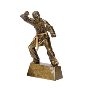 Figura de acción de judo de resina única, estatua deportiva