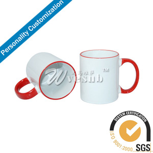 Promoción al por mayor fábrica sublimación rojo 11 oz cerámica manija borde Café del viaje directo de China - Product Image 2
