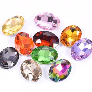 Blinginbox vente en gros de forme ovale diverses couleurs Point arrière verre fantaisie pierre pour vêtements - Product Image 5