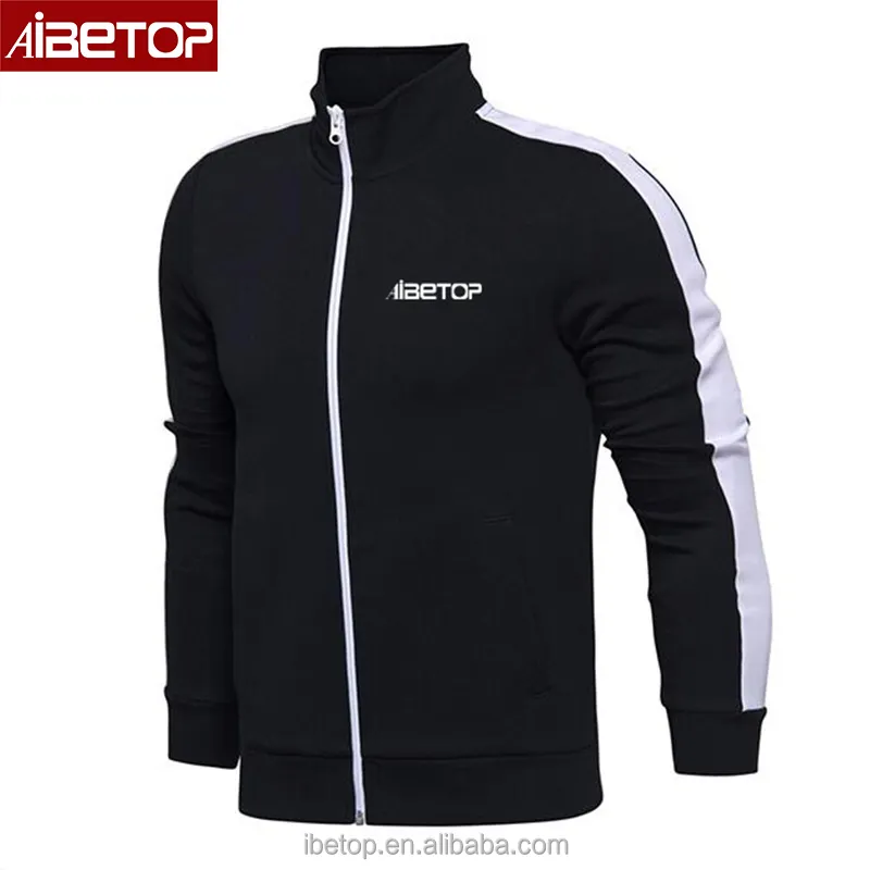 IBETOP 2022 Wholesale Two Tone Black Mens Sports Zip Hoodie for Blank Sweater Jacket Men Winter
