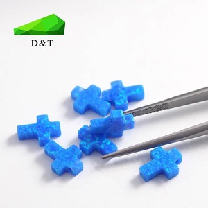 Piedras preciosas <span class=keywords><strong>sueltas</strong></span> de ópalo sintético con forma de cruz y piedra azul hermosa - Product Image 1