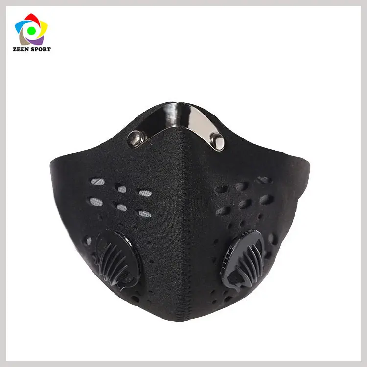 Neoprene face mask with filter bicycle running ski anti dust black