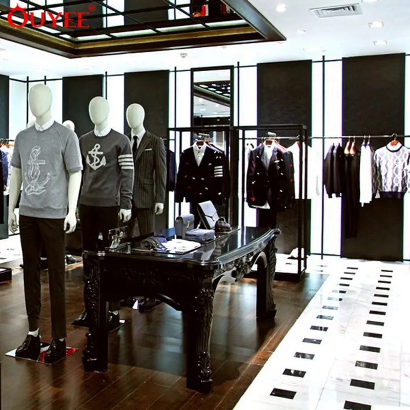 Degli uomini moderni negozio di Abbigliamento Negozio di Mobili di Design Negozio di Abbigliamento Panno di Visualizzazione Del Basamento Vestiti Scaffale