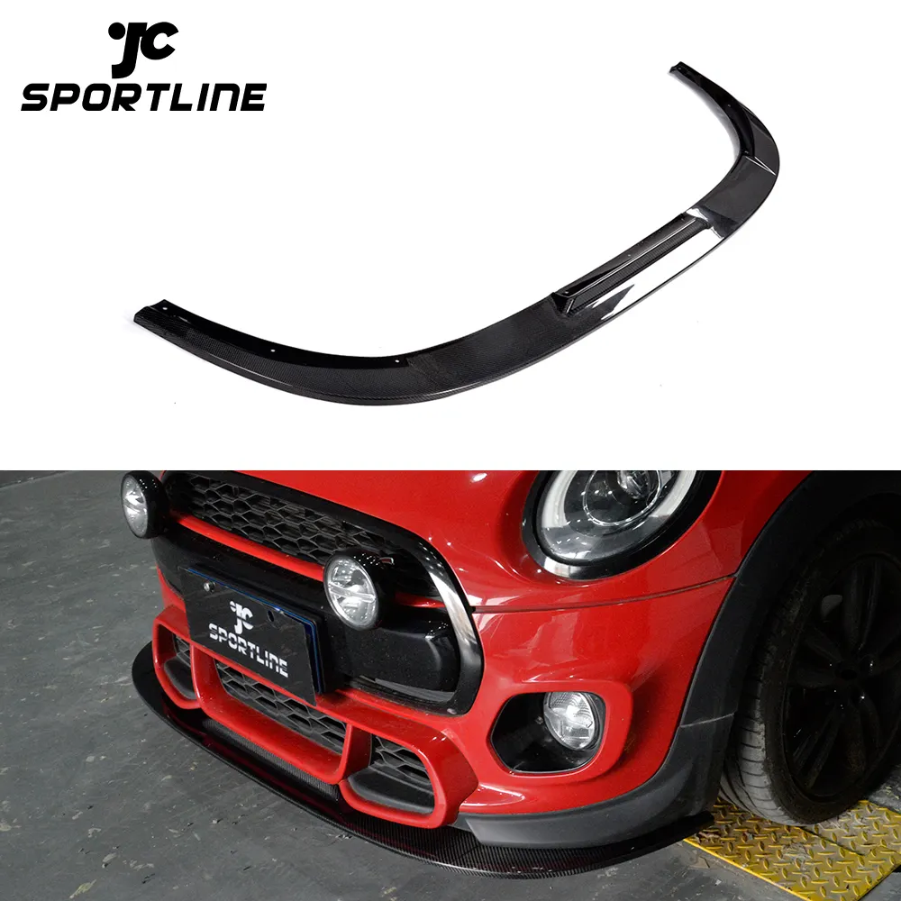 F55 F56 JCWคิ้วสปอยเลอร์หน้าคาร์บอนไฟเบอร์สำหรับMini John Cooper Works 14-18