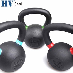 <span class=keywords><strong>Kettlebell</strong></span> personnalisé en fonte noire de 24 kg avec revêtement en poudre, marque HV - Product Image 4