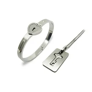 Locking Bracelet Lock Love Key Armreif Edelstahl Schmuck Valentinstag Geschenk