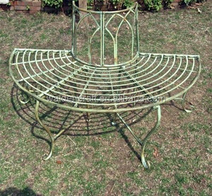 Banc d'arbre <span class=keywords><strong>de</strong></span> <span class=keywords><strong>jardin</strong></span> <span class=keywords><strong>en</strong></span> <span class=keywords><strong>fer</strong></span> <span class=keywords><strong>forgé</strong></span> demi-rond - Product Image 3