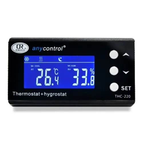 Ringder THC-220 controlador de temperatura e umidade digital, regulador de temperatura e umidade higrtermostato térmico para greenhouse