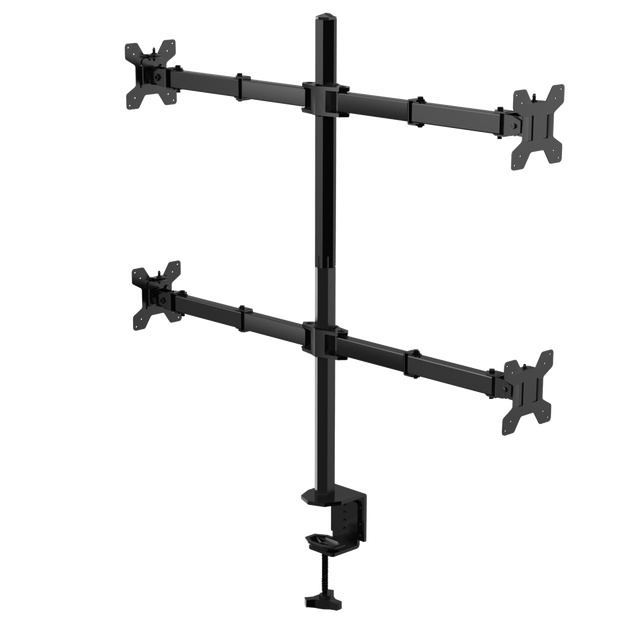MG Single Monitor Arm Desk Mount Stand High Grade Steel Aluminum 360 Swivel VESA 75x75/100x100 22lbs/Arm Capacity Black Monitors