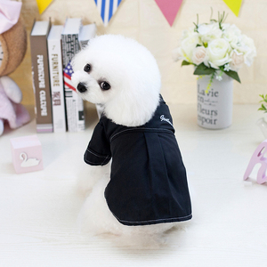 GMTPET Fournisseur chinois en gros Robes pour chiens de luxe sportives et simples S-XXL 100% coton uni noir <span class=keywords><strong>blanc</strong></span> écologique mode pour chiens - Product Image 3