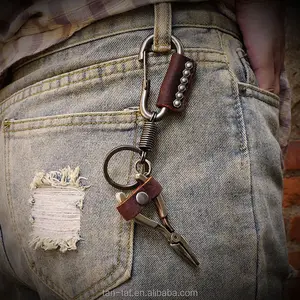 Custom Logo Cow Leather Keychain Coordinate Key Ring