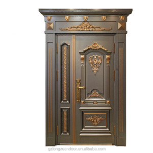<span class=keywords><strong>Aluminium</strong></span>-Legierung Villa Haupttor Eingangstür Doppelflügel Sicherheitstür Traditionelles Design Fertiggestellt Kugelsicher - Product Image 1