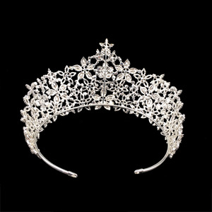 Echsio AAA Cubic Zirconia Crown Per Le Donne Sposa Dubai Gioielli Da Sposa <span class=keywords><strong>di</strong></span> Lusso Con Il Fiore BC3218 - Product Image 3