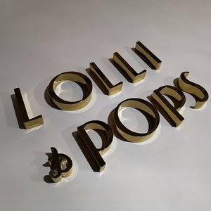 Espejo de color dorado de acero inoxidable, <span class=keywords><strong>alfabeto</strong></span> de metal 3D, letrero de metal, letrero de logotipo de letras de metal - Product Image 4