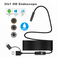 Caméra d'inspection endoscopique Inskam industrielle haute résolution 480P 5,5 mm 1 m câble rigide 6 LED lumière 3 en 1 USB pour Android et PC