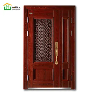 Exterior security double steel door fire rated commercial metal single and half door