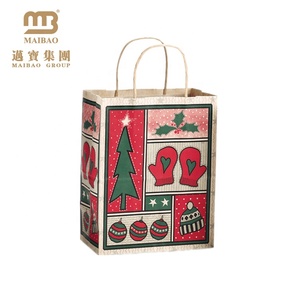 Tùy Chỉnh Logo Mua Sắm Bao Bì Glitter Wine Kraft Brown Paper Số Lượng Nhỏ Mini Quà Tặng Giáng Sinh Túi Với Số Lượng Lớn Với Xử Lý - Product Image 4