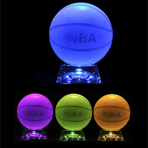 Wholesale Polished <strong>Crystal</strong> Basketball 60mm UV Printing Paperweight Healing Meditation Ball with <strong>Crystal</strong> <strong>Stand</strong> - Product Image 5