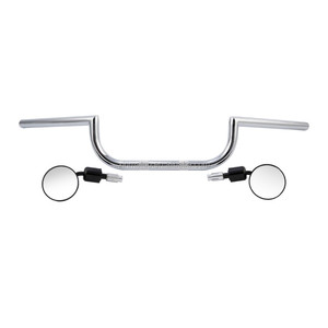 Manubrio <span class=keywords><strong>vintage</strong></span> per <span class=keywords><strong>moto</strong></span> da 7/8 pollici con specchietti retrovisori laterali per Cafe Racer Bobber Chopper Custom XF161001-01-E - Product Image 1