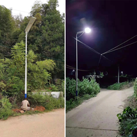 Farola Solar de Alta Luminosidad de 30W 50w 60w 80w, Poste de Acero Galvanizado para Iluminación de Calles con Brazos