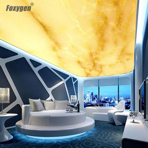 <span class=keywords><strong>Plafond</strong></span> suspendu en film étirable, design en marbre, matériau ignifuge, garantie, bureau, 3D - Product Image 4